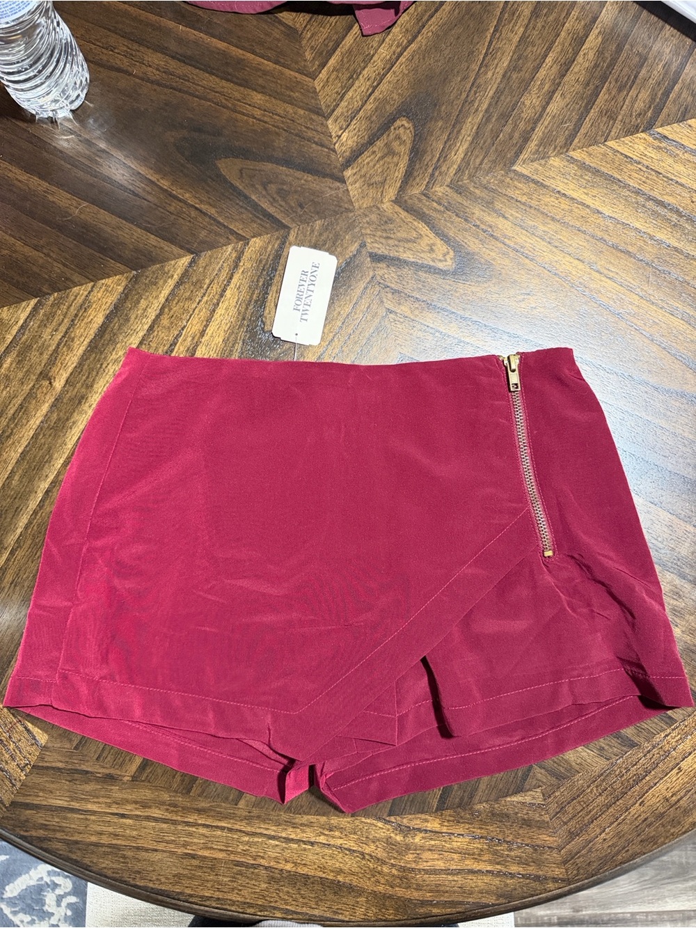 Forever 21 Burgundy, Zip-Accent Skort